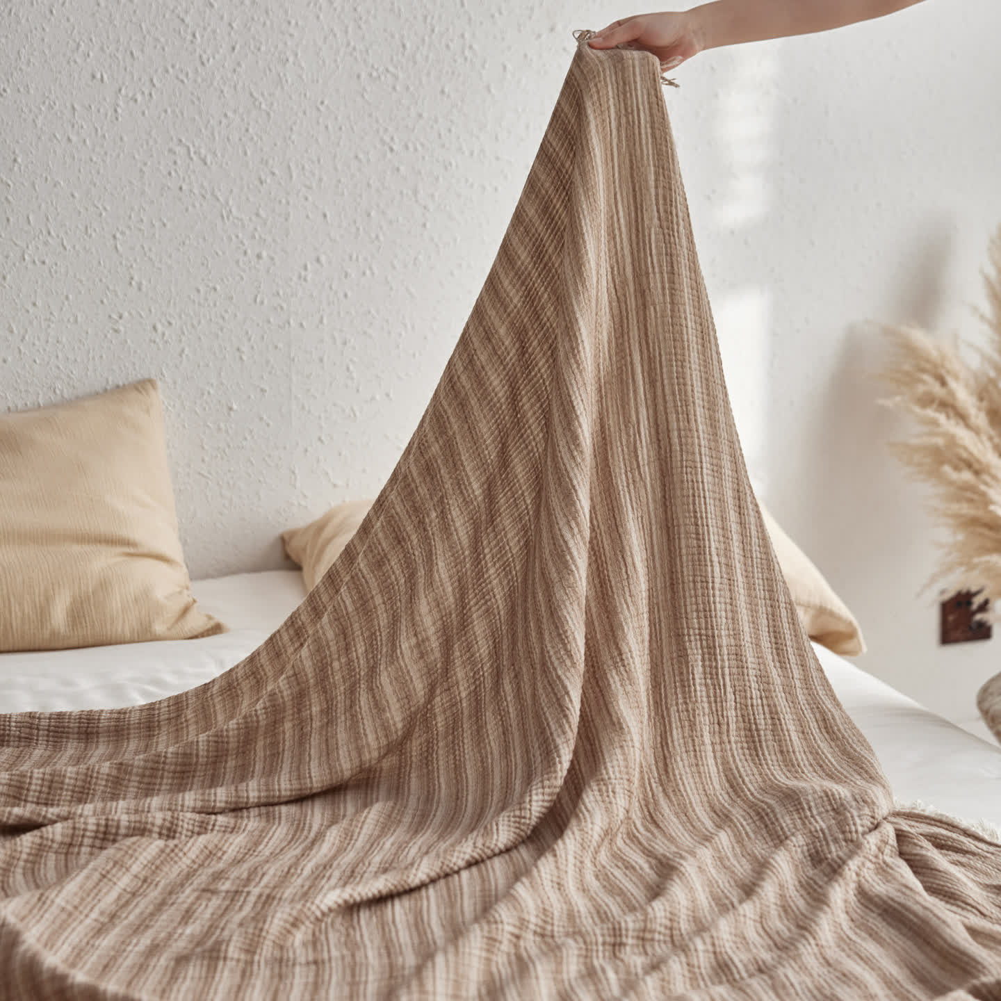 4-Layer Cotton Striped Muslin Throw - image 10