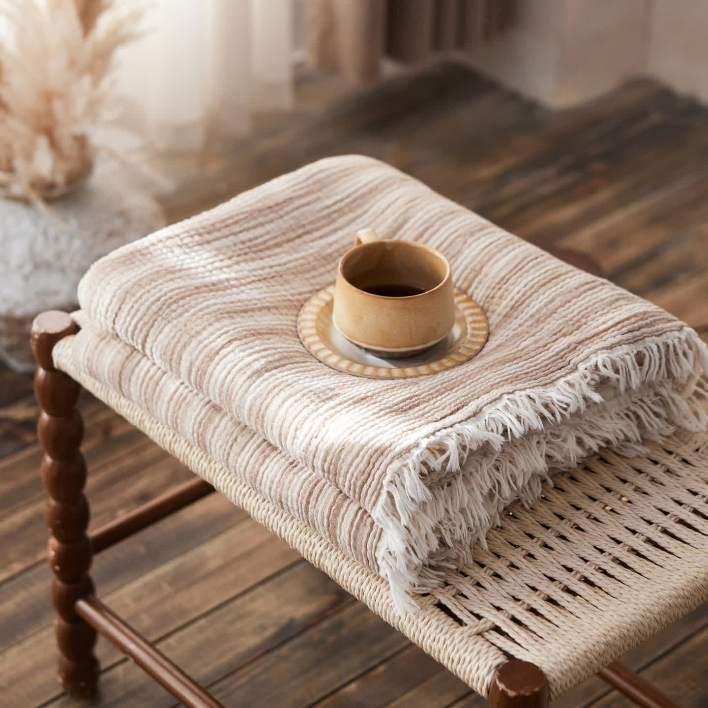 4-Layer Cotton Striped Muslin Throw - image 12