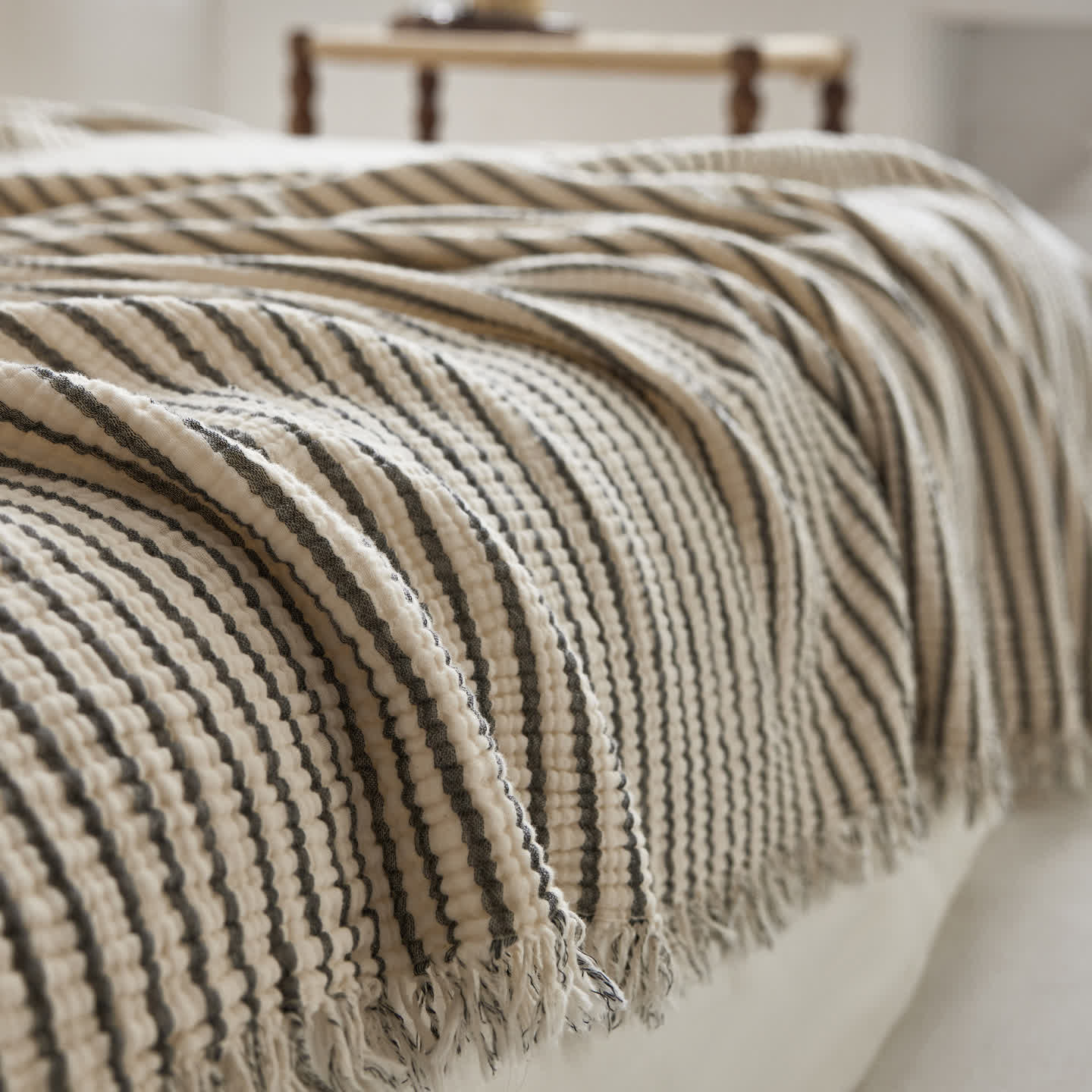 4-Layer Cotton Striped Muslin Throw - image 17