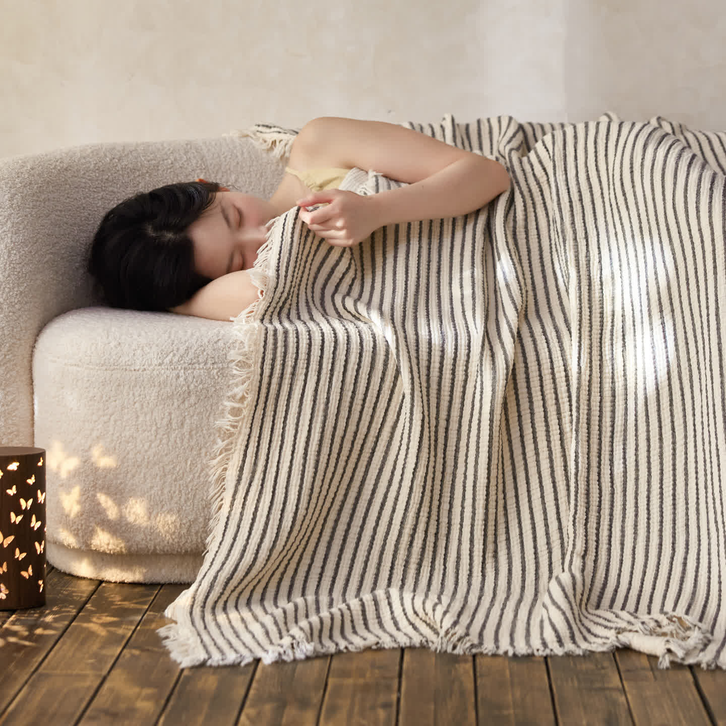 4-Layer Cotton Striped Muslin Throw - image 21