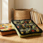 Vintage Floral Seat Cushion with Pom-Pom Trim - image 0