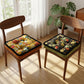 Vintage Floral Seat Cushion with Pom-Pom Trim - image 1