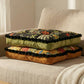 Vintage Floral Seat Cushion with Pom-Pom Trim - image 3