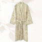 Elegant Floral Cotton Linen Kimono Robe - image 1