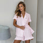 Cotton Plaid Jacquard Ruffle Pajama Set - image 1