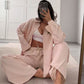 Classic Vertical Stripe Pajama Set - Light Pink - L - image 4