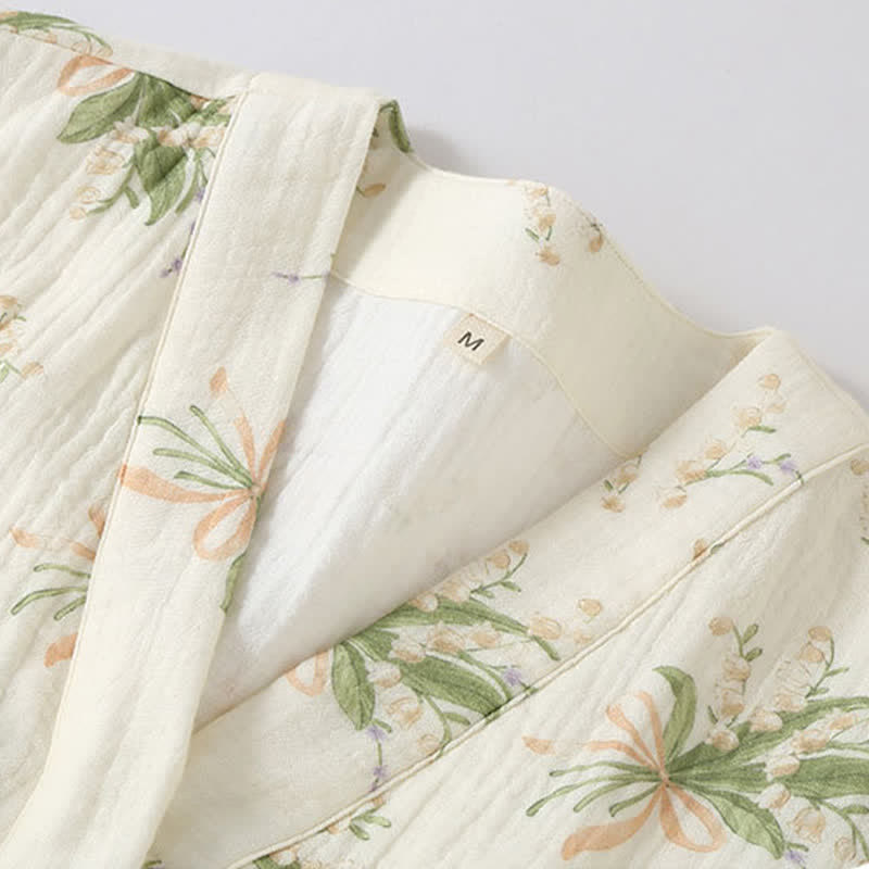 Floral Bouquet Cotton Gauze Pajama Set - image 6