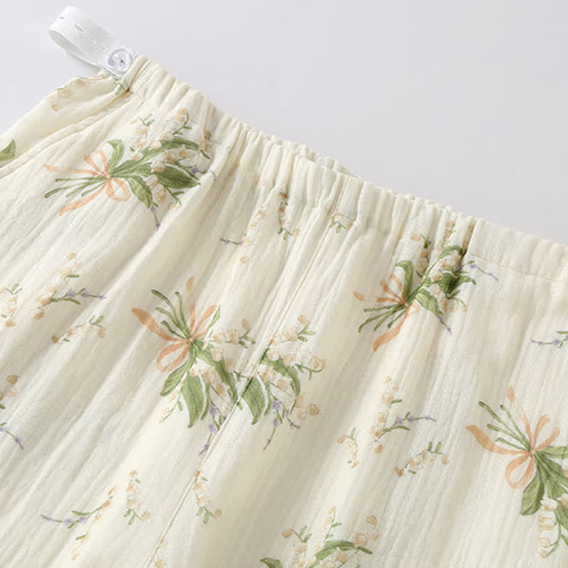 Floral Bouquet Cotton Gauze Pajama Set - image 10