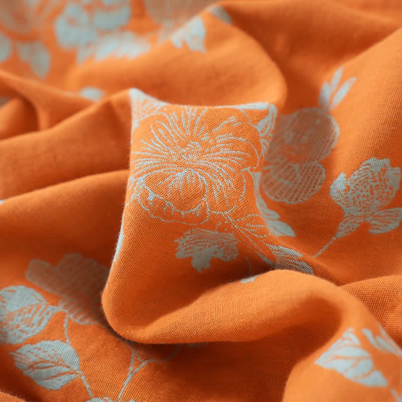 Vintage Asian Inspired Floral Cotton Pajamas - image 10