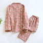 Vintage-Inspired Rose Jacquard Cotton Pajama Set - image 4