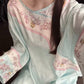 Light Blue Vintage Style Floral Pajamas - image 4