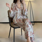 Vintage-Inspired Botanical Print Pajama Set - image 4