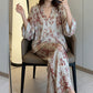 Vintage-Inspired Botanical Print Pajama Set - image 5