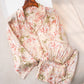 Rustic Pink Floral & Leaf Pajama Set - image 4