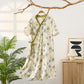 Pastoral Padded Short Sleeve Tie-Back Nightgown with Pocket - image 1