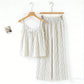 Minimalist Striped Cotton Sleeveless Pajama Set - Beige - XL - image 10