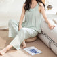 Solid Color Cotton Tank & Pants Sleepwear - image 11
