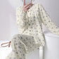Ownkoti Gray Ditsy Floral Double Gauze Cotton Pajamas - image 2