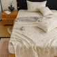 Floral Cotton Triple-Layer Gauze Jacquard Quilt Blanket - image 5