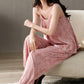Artistic Watercolor-Inspired Cotton Camisole & Pants Sleepwear - image 5