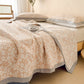 Cotton Cherry Blossom Muslin Quilt Blanket - Orange - 2PCS Pillow Towels - 19" x 31" - image 9