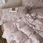 Elegant Floral Cotton Double Gauze Bedding(4PCS) - Pink - King - image 15