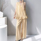 Yellow Floral Leaf Tank & Pants Pajamas - image 1