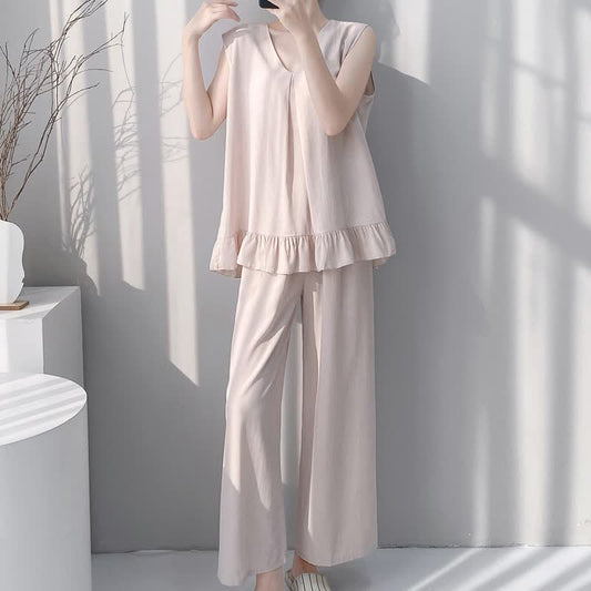 Solid Color Tank & Pants Pajama Set - image 1