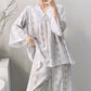 Floral & Bow V-Neck Lace Trim Pajama Set - image 6