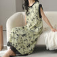 Artistic Floral Cotton Sleeveless Lace Nightgown - image 7