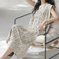 Artistic Line-inspired Cotton Sleeveless Nightgown - image 5