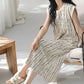 Artistic Line-inspired Cotton Sleeveless Nightgown - image 6