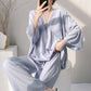 Solid V-Neck Lace Trim Pajama Set - image 8