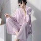 Solid V-Neck Lace Trim Pajama Set - image 2