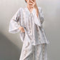 Floral & Bow V-Neck Lace Trim Pajama Set - image 1