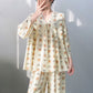 Rustic Floral & Bow Lace Trim Pajamas - image 1