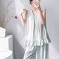 Subtle Floral Leaf Tank & Pants Pajamas - image 2