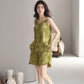 Vintage Green Leaf Sleeveless Pajama Set - image 1