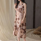 Artistic Floral Print Sleeveless Cami Nightgown - image 3