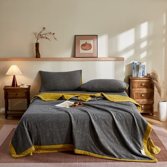 Cotton Gauze Subtle Pattern Jacquard Quilt - Bedding Set - King - image 0