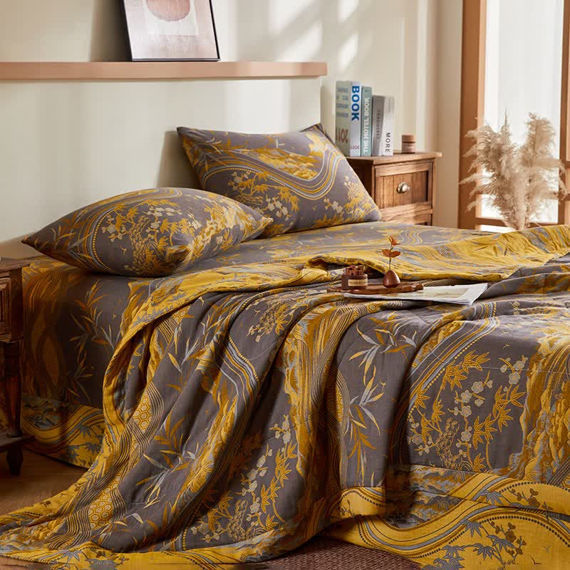 Cotton Gauze Mountain & Bamboo Jacquard Quilt - image 2