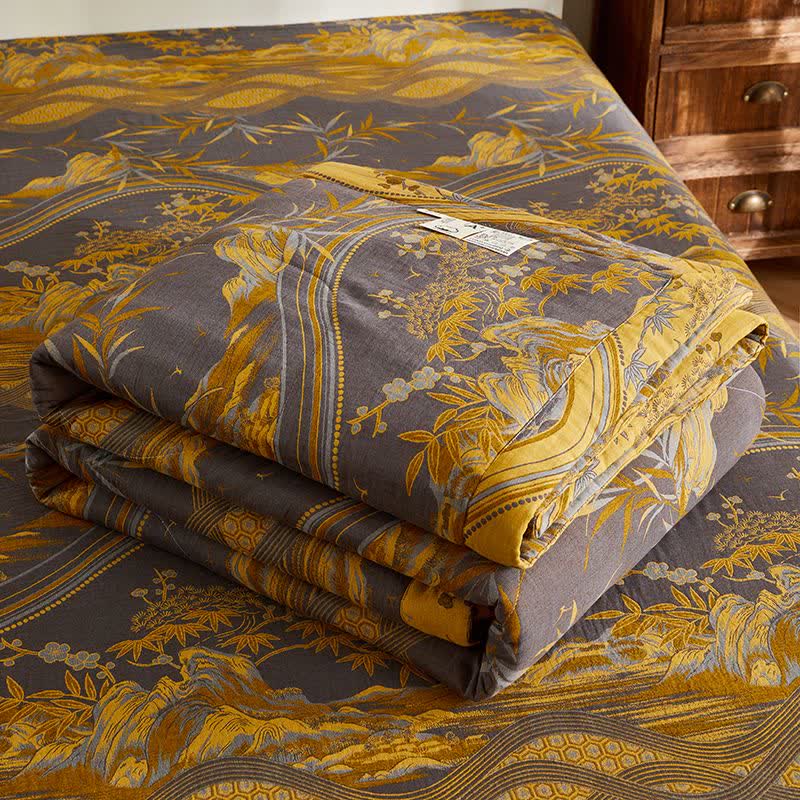 Cotton Gauze Mountain & Bamboo Jacquard Quilt - image 7