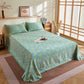 Cotton Gauze Romantic Rose Jacquard Quilt - Flat Sheet with 2PCS Pillowcases - 96"W x 98"L - image 8
