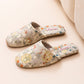Chinoiserie Embroidered Satin House Slippers - Beige - L - image 11