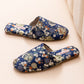 Chinoiserie Embroidered Satin House Slippers - Navy Blue - 2XL - image 14