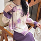 Watercolor Purple Floral Eastern-Inspired Pajama Set - image 3