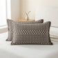 Jacquard Knit Cotton Button Pillowcases (2PCS) - Brown - 52cm x 76cm - image 2