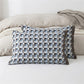 Grid Button Pure Cotton Pillowcases (2PCS) - Blue&Brown - 52cm x 76cm - image 2