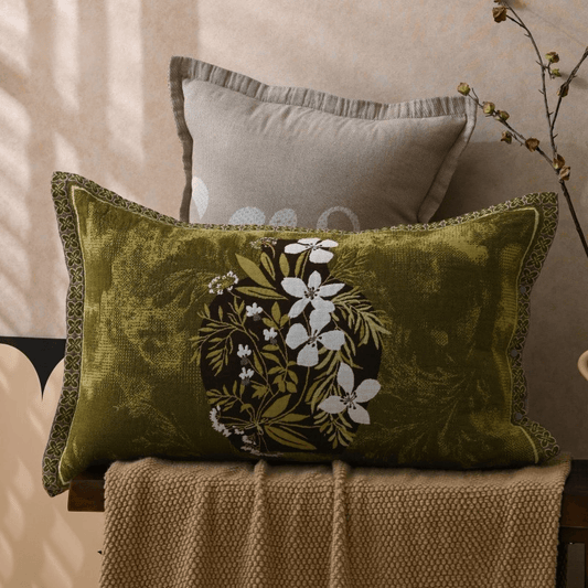 Pure Cotton Jacquard Flower Pillowcases (2PCS) - Green - 80cm x54cm - image 0
