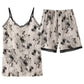 Black Floral Cotton Cami & Shorts Pajamas - image 9